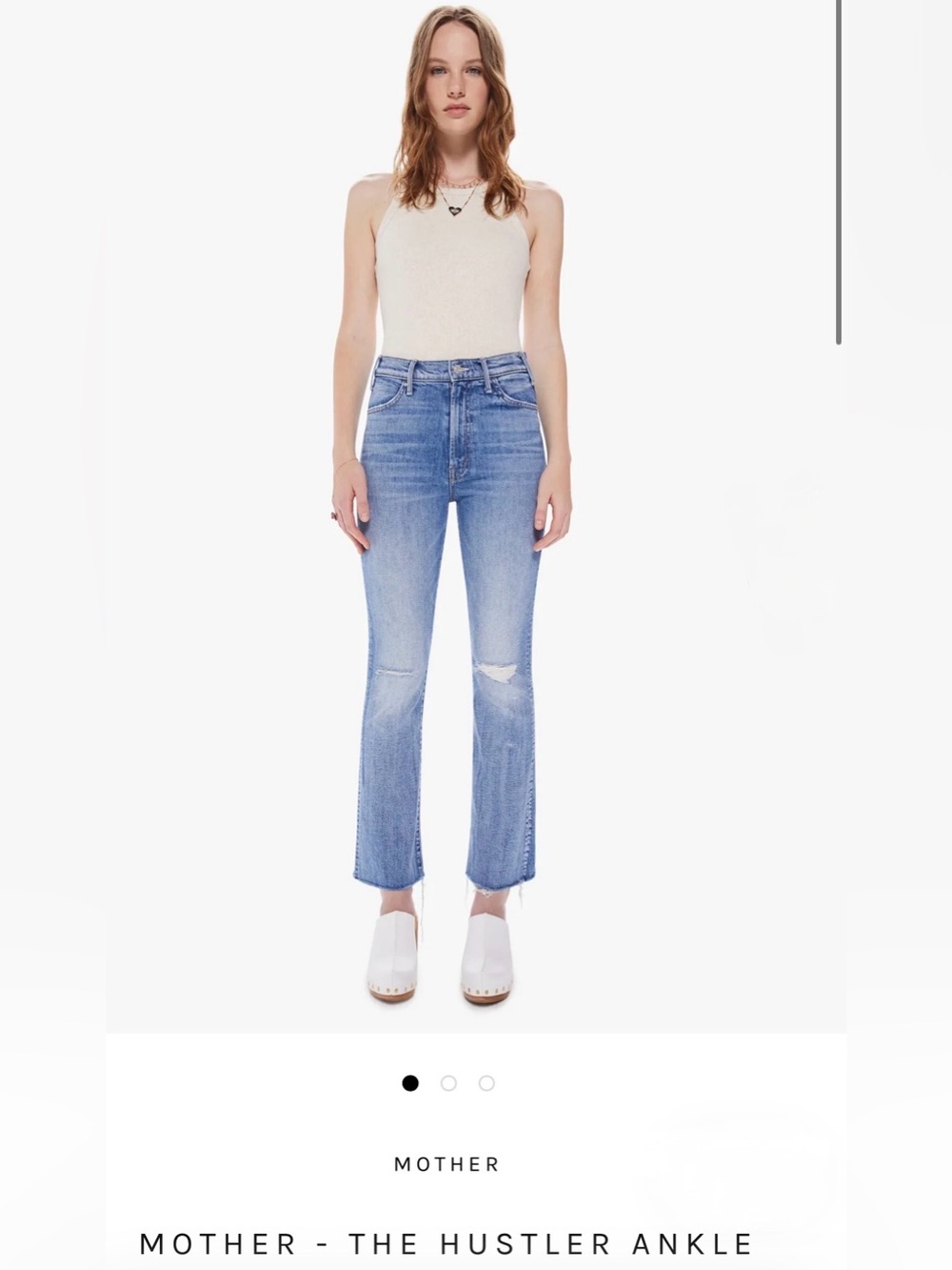 NWT - MOTHER - THE HUSTLER ANKLE FRAY - CRASHING HARD - retails for $278